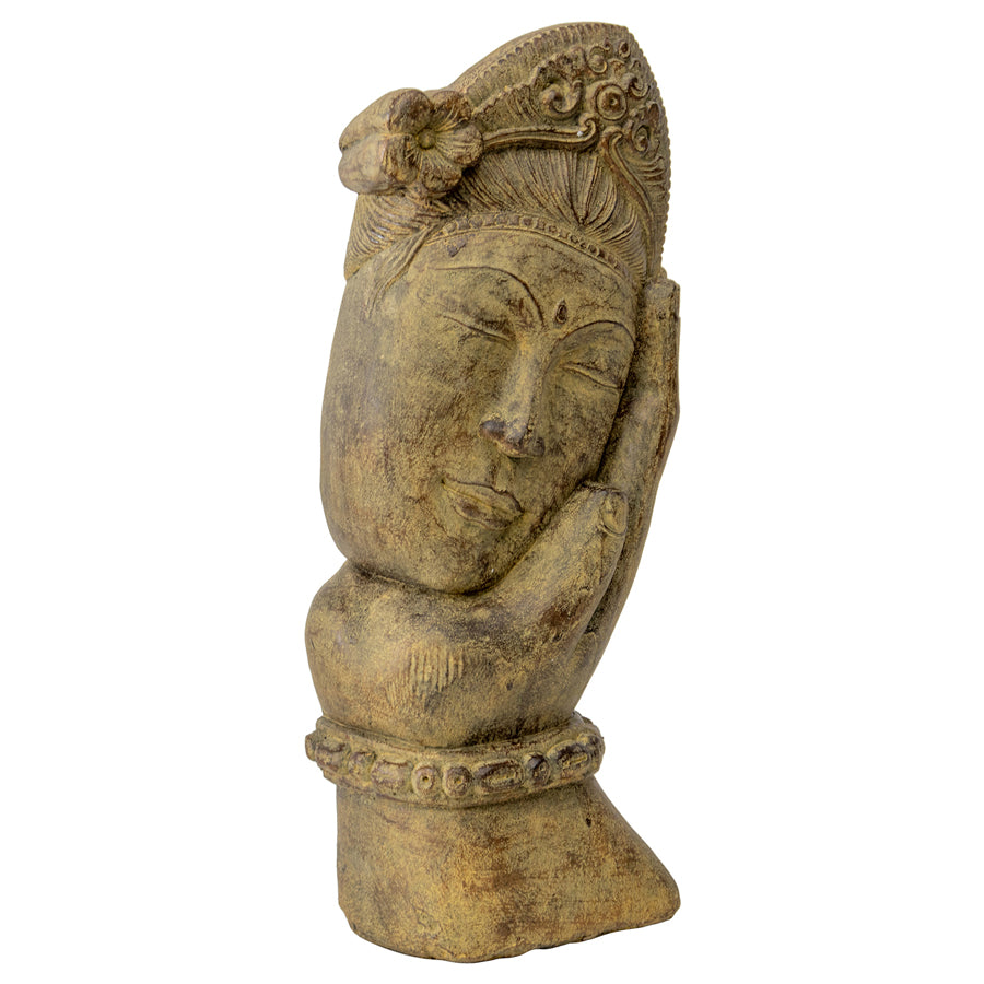 Handcrafted Serenity Lady in Right Hand Palm 16x40cm - Image 4