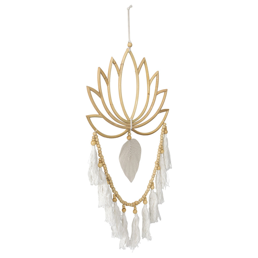 Handcrafted Lotus Tassels Wall Art/ Mobile 40x4cm - Image 2