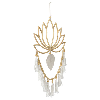 Handcrafted Lotus Tassels Wall Art/ Mobile 40x4cm - Image 2