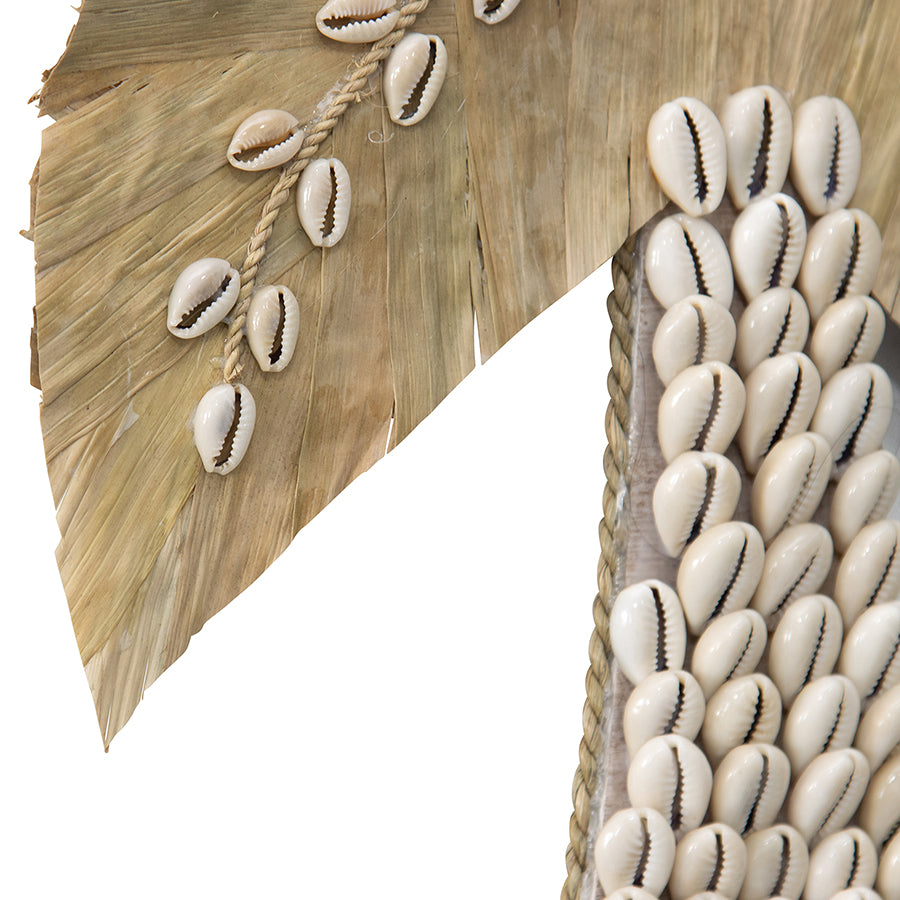 Handcrafted Shell & Weave Wall Hanging Palm Tree 30x30cm - Image 4