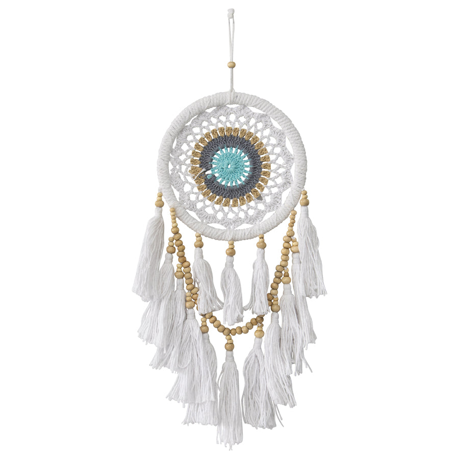 Handcrafted Boho Dream Catcher Layered Tassels & Beads 17x2cm