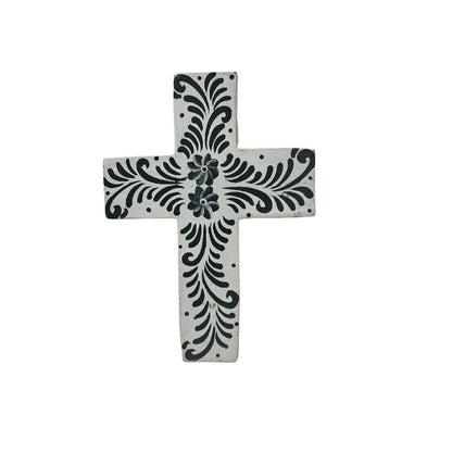 Handcrafted Monochrome Cross Wall Art 20cm