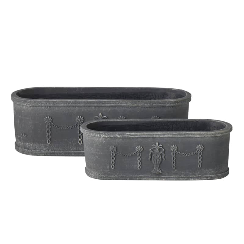Noir Rectangular Planter Large 39.5 x 14.5 x 12.5 cm