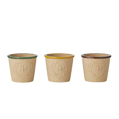 S/3 Bee-Kind Asst Pots 14.5 x 14.5 x 12.5 cm