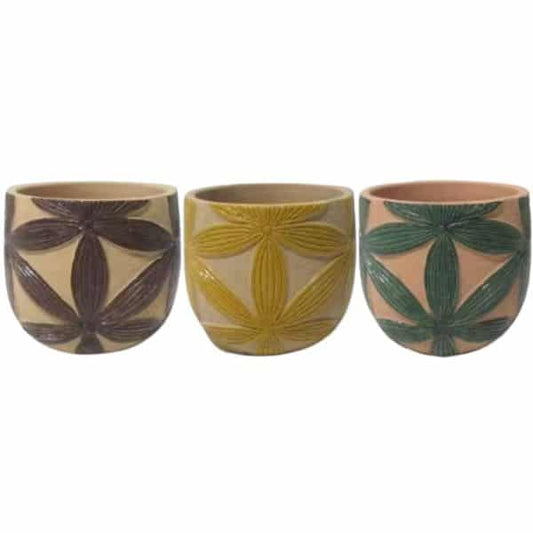 S/3 Asst Wild Meadow Pots 13.5 x 13.5 x 12.5 cm