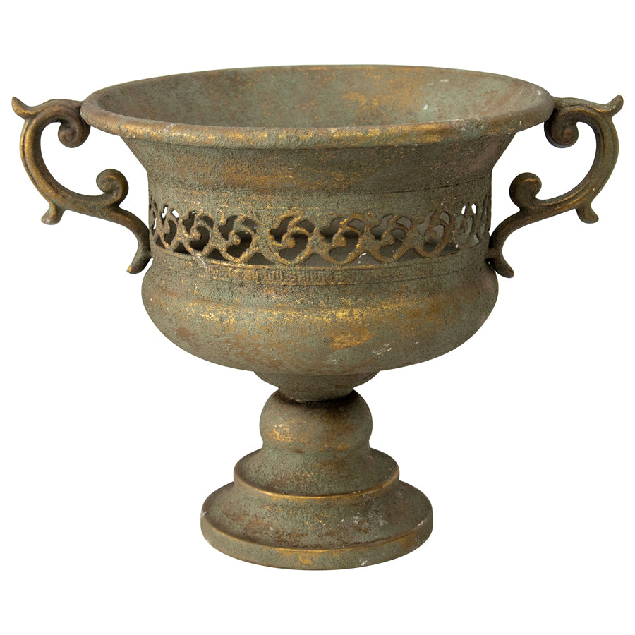 Aged French-Style Urn w/ Handles 32x24cm - Image 3