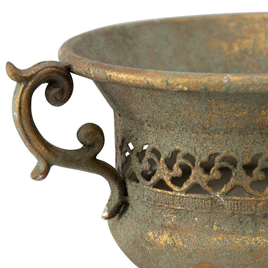 Aged French-Style Urn w/ Handles 32x24cm - Image 5