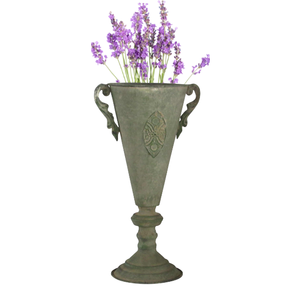 Tuscan Embossed Flute Urn w/ Handles 22x40cm - Image 2