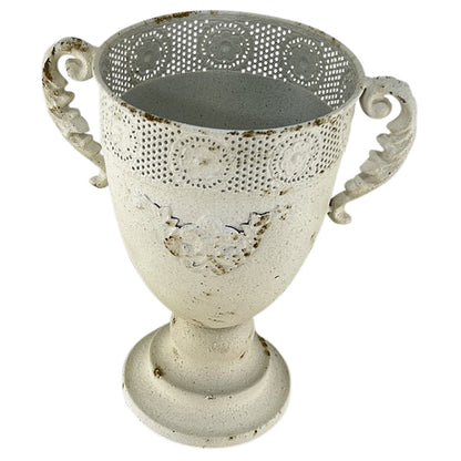Martinique Aged Fleur Embossed Urn 21x28cm - Image 2