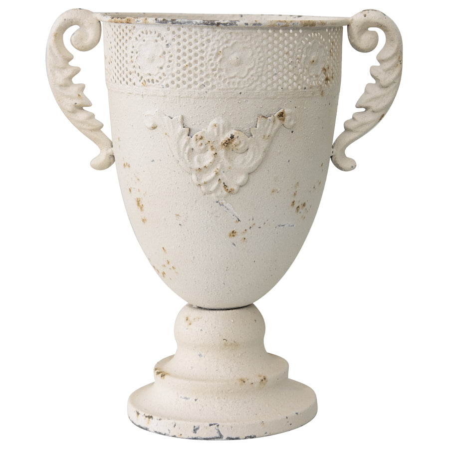 Martinique Aged Fleur Embossed Urn 21x28cm - Image 3