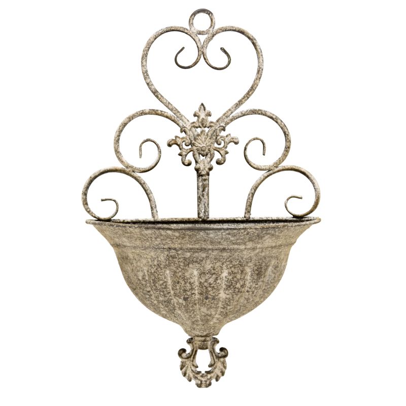 Classic Hanging Wall Planter w Fleur-De-Lis 41cm - Image 2
