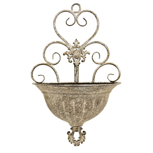 Classic Hanging Wall Planter w Fleur-De-Lis 41cm - Image 2