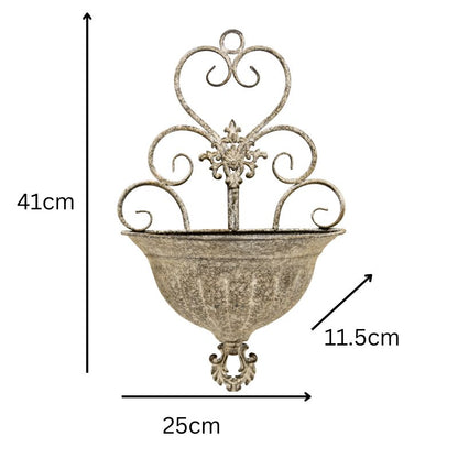 Classic Hanging Wall Planter w Fleur-De-Lis 41cm - Image 5