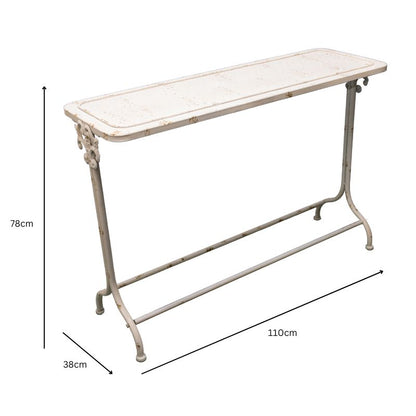 Distressed Finish French Provincial Metal Console Table 110cm - Image 4
