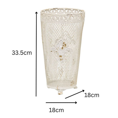 French Provinicial Dry-Flower Vase w Fleur-De-Lis 33cm - Image 4