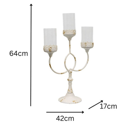 French Provincial 3-Pillar Candelabra Centerpiece 64cm - Image 3