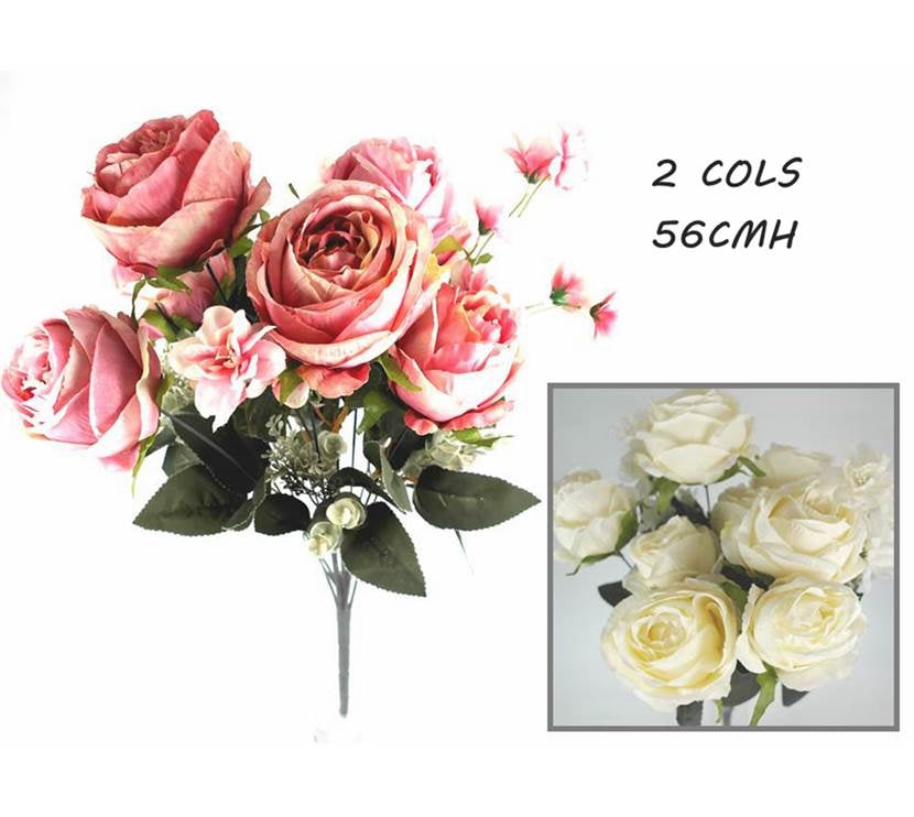 bulk 12 Artificial Rose Bouquet 56cm