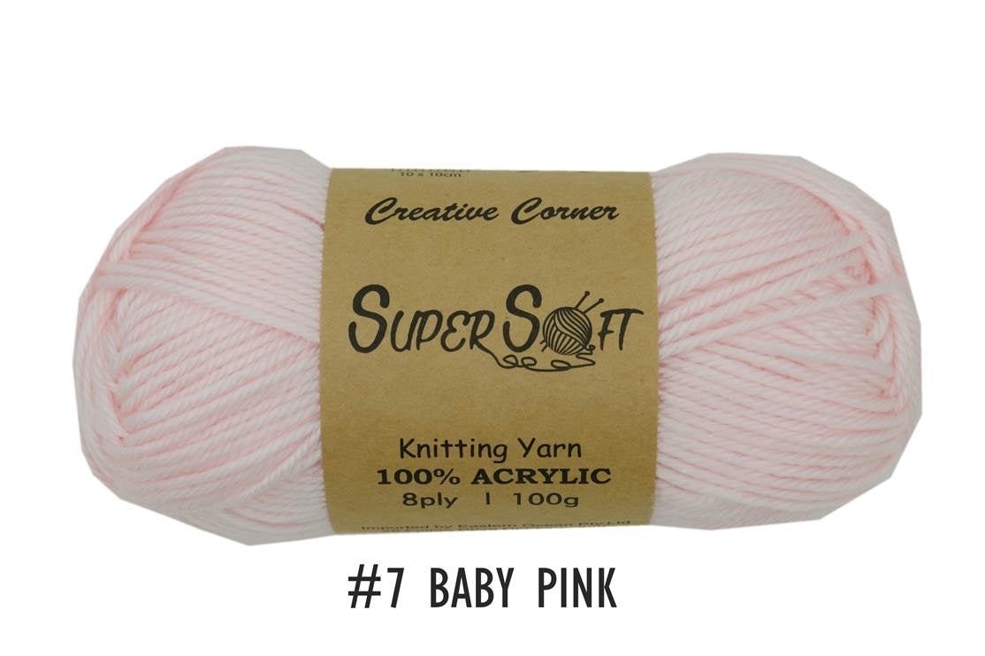 Bulk 12 #7 Baby Pink Super Soft Knitting Yarn 100% Acrylic