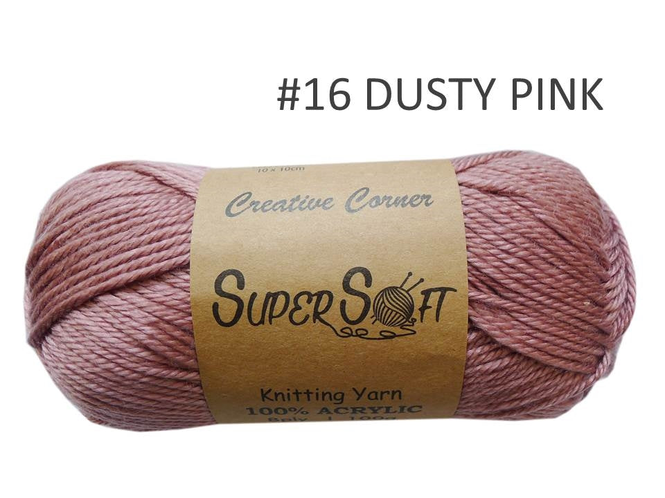 Bulk 12 #16 Dusty Pink Super Soft Knitting Yarn 100% Acrylic