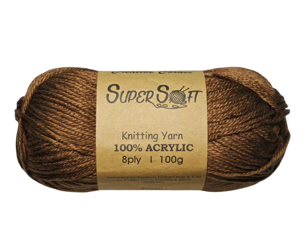 Bulk 12 #23 Brown Super Soft Knitting Yarn 100% Acrylic