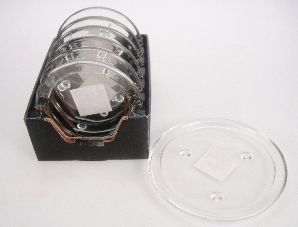 bulk 40 Clear Glass Round Candle Plate 14cm