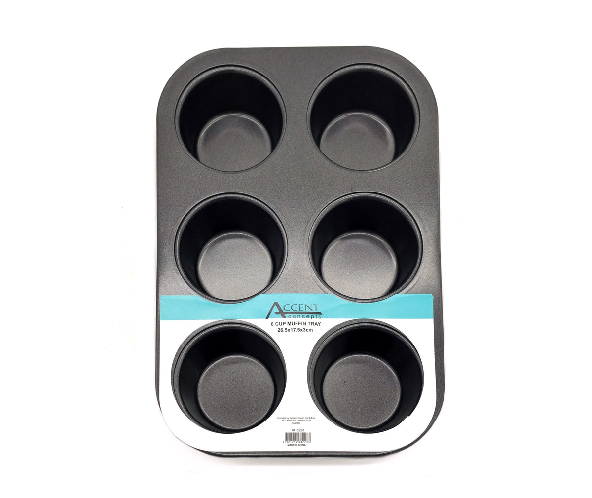 Bulk 12 6 Cup Muffin Tray 26.5x17.5x3cm