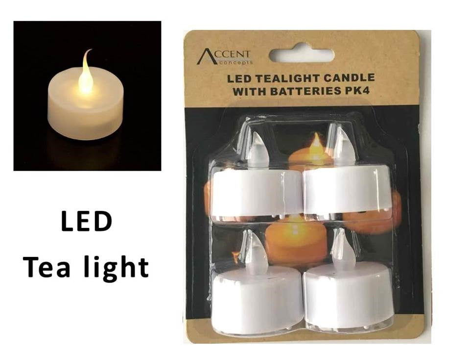 Bulk 36 Led Tealight Candle With Batteries pk4 3.8x4.5cm