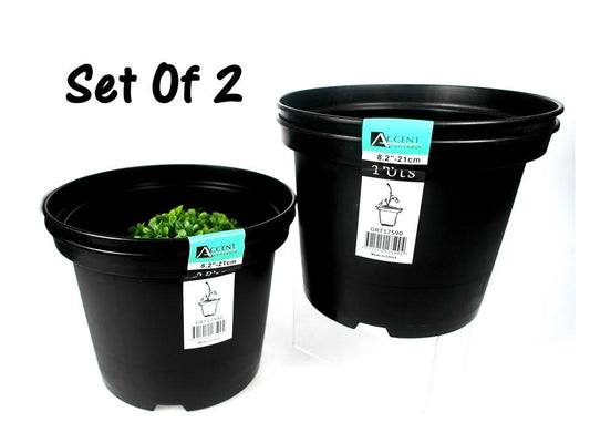 bulk 24 Medium Plastic Garden Planter Pots 4L 21cm