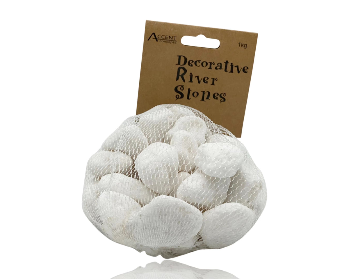 Bulk 15 White Stone Washed 2cm 1 Kg Bag Frosted