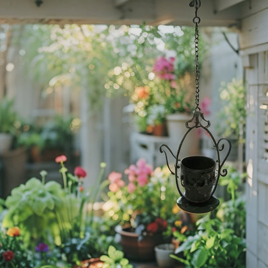 Hanging Teapot Planter w Chain 34cm - Image 2