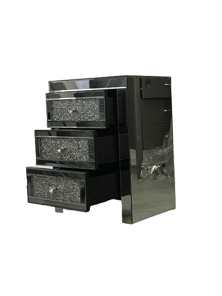 Mirrored Bedside with 3 Sparkling Drawers