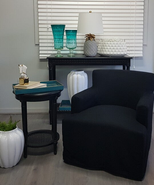 Nantucket Armchair Black with Slipcover