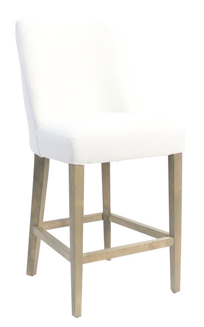 Ophelia Barstool White with Chrome Ring