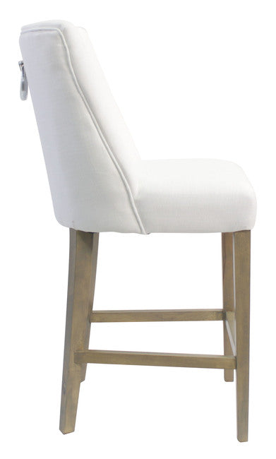 Ophelia Barstool White with Chrome Ring