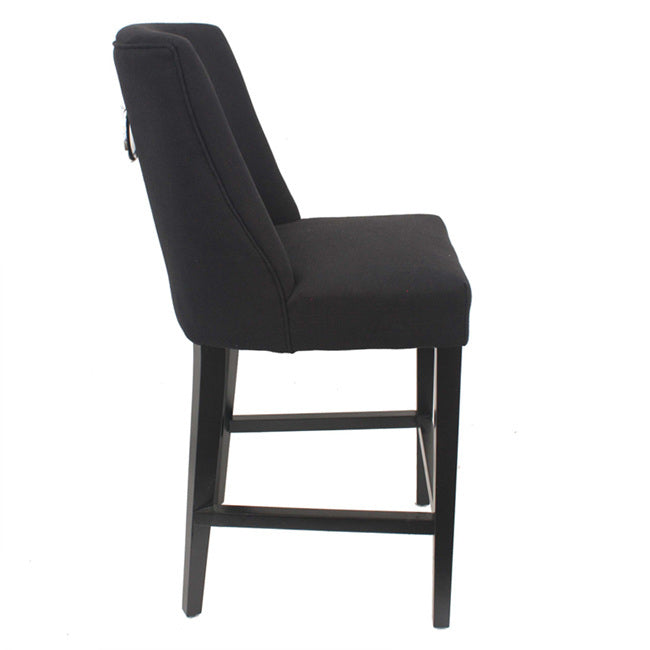 Ophelia Tall Barstool Black with Chrome Ring
