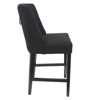 Ophelia Tall Barstool Black with Chrome Ring