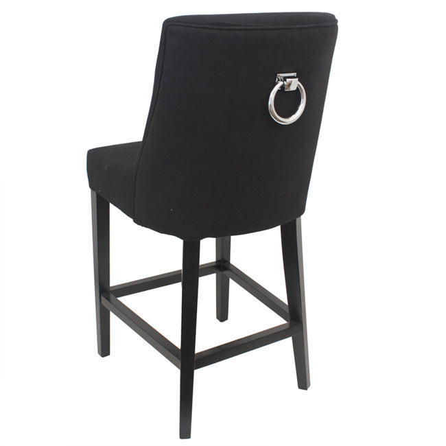 Ophelia Tall Barstool Black with Chrome Ring