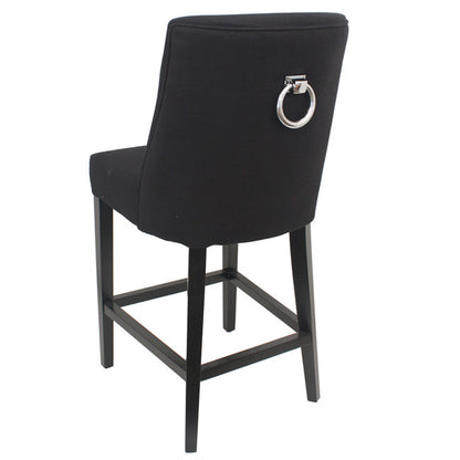 Ophelia Tall Barstool Black with Chrome Ring