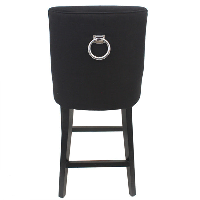 Ophelia Tall Barstool Black with Chrome Ring