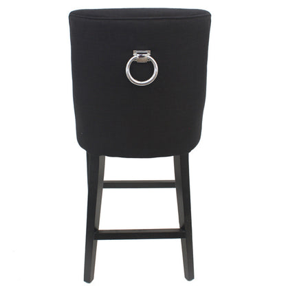 Ophelia Tall Barstool Black with Chrome Ring