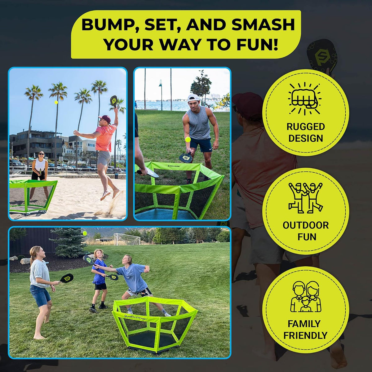 Vivere PaddleSmash Original Outdoor Yard Game
