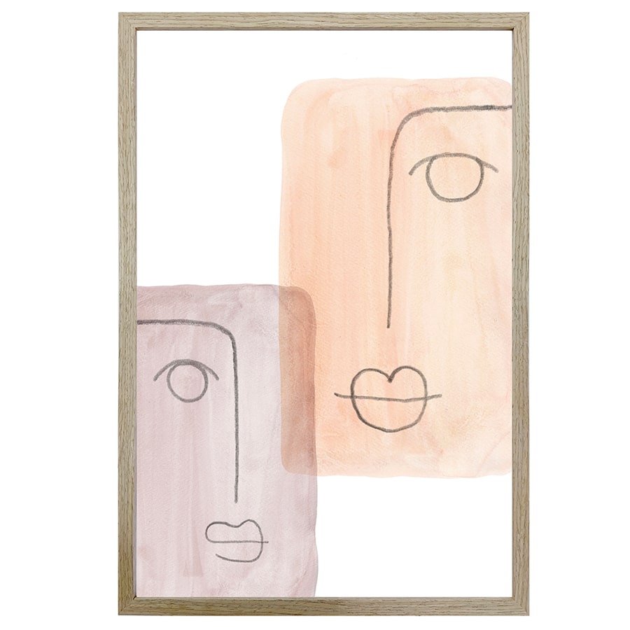 Mixed Emotions Wall Print w Oak finish frame & glass 60cm - Image 2