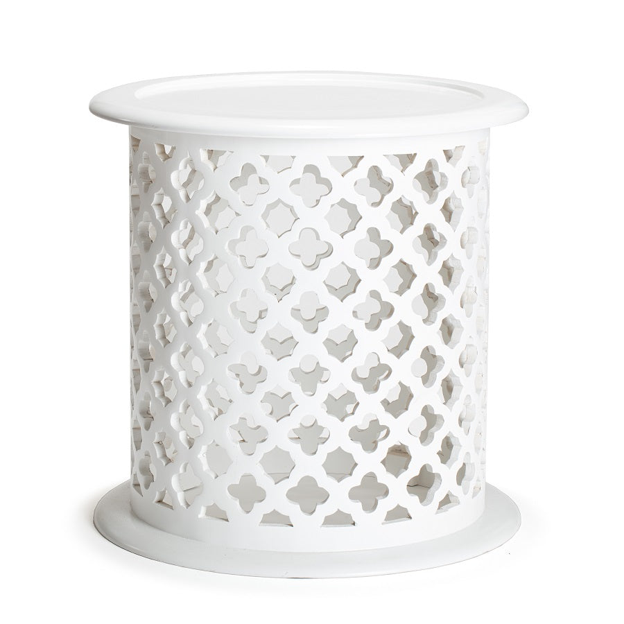Hamptons MDF Wood Quatrefoil Side Table 46cm