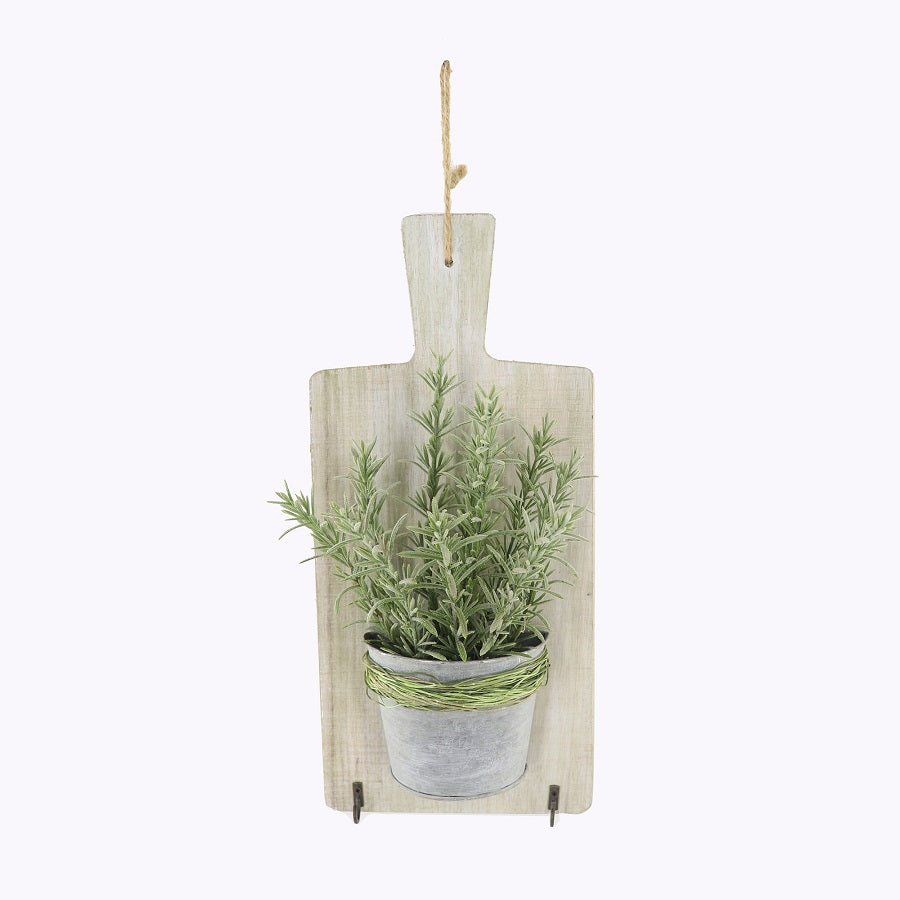 Artifical Rosemary Hanging Chopping Board w Hooks 36cm - Image 2