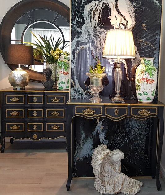 Dynasty Gold Accent Black Pettit Console 95cm - Image 2