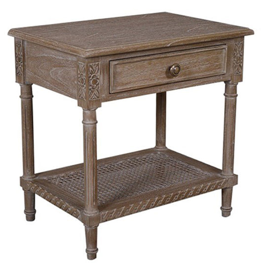 Polo Side Table / Bedside Table Oak Wash 60cm