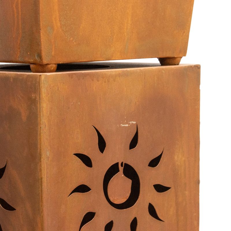 Set 2 Nested Square Pilla Rust 'Sunsihine' Planters 93cm, 86cm - Image 4