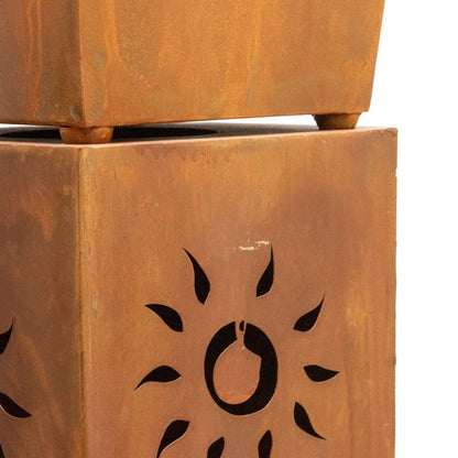 Set 2 Nested Square Pilla Rust 'Sunsihine' Planters 93cm, 86cm - Image 4