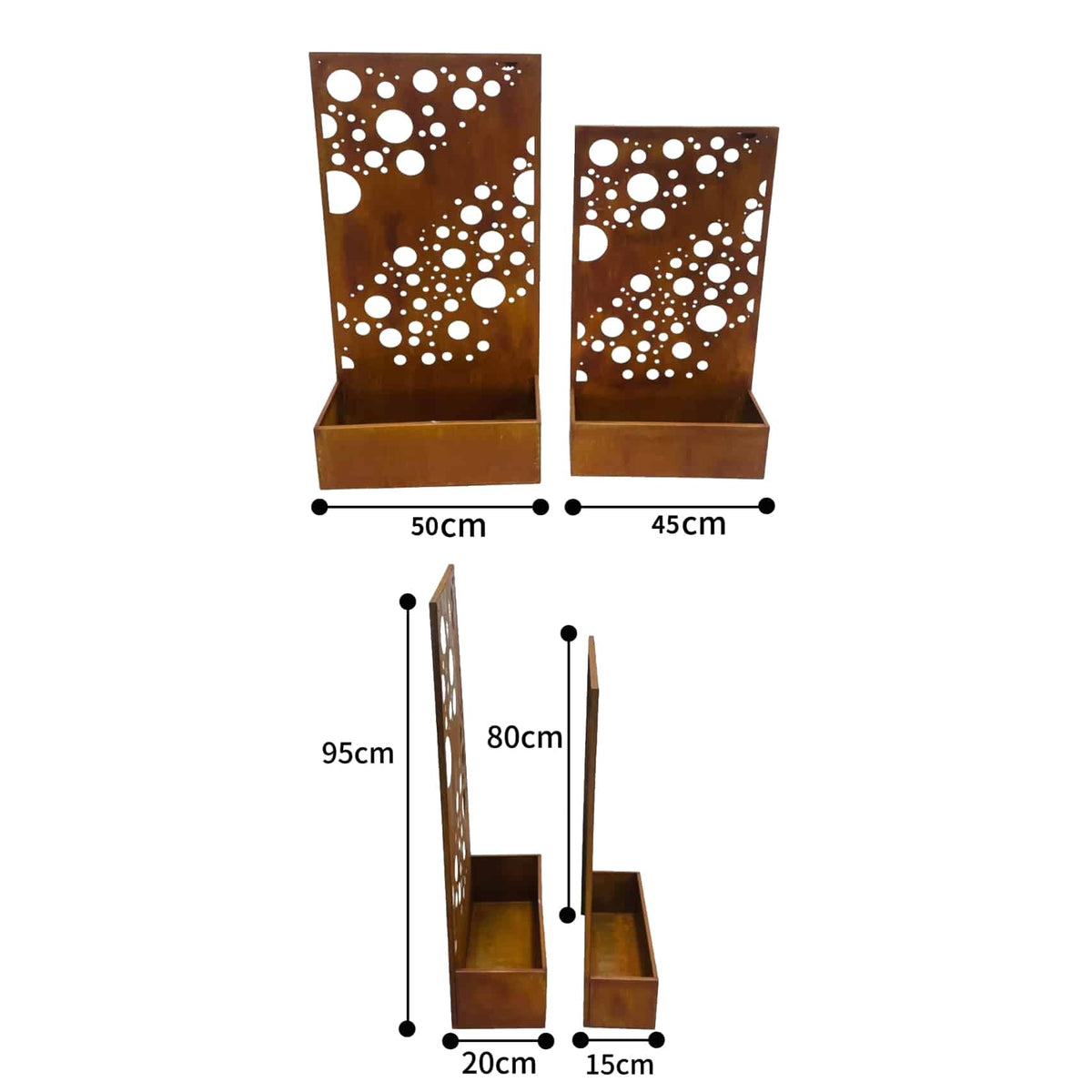 Set 2 Nested Floor/Wall 'Circles' Planters 95cm, 80cm - Image 3