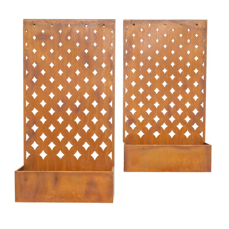Set 2 Nested Floor/Wall 'Symmetric' Planters 95cm, 80cm - Image 3